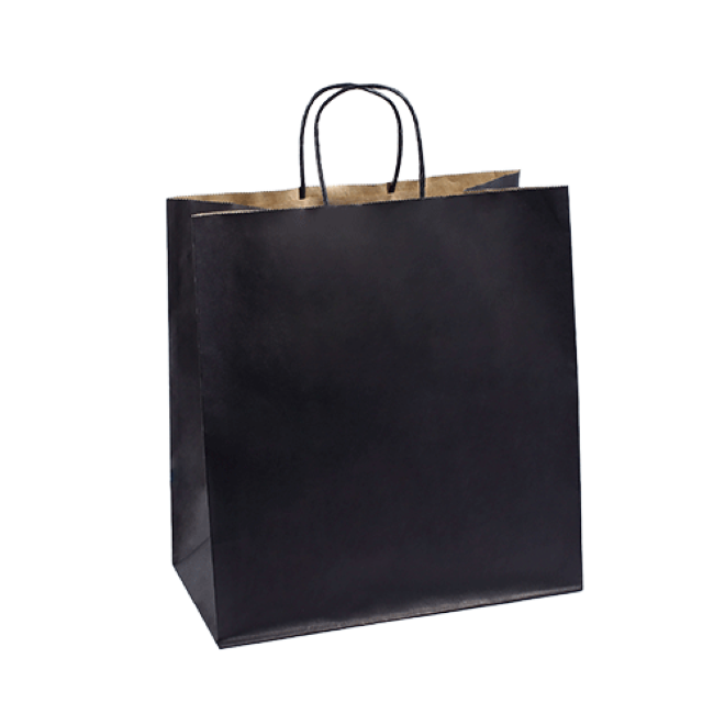 Large Paper Twist Handle Carry Bag 200 Pack Black Range